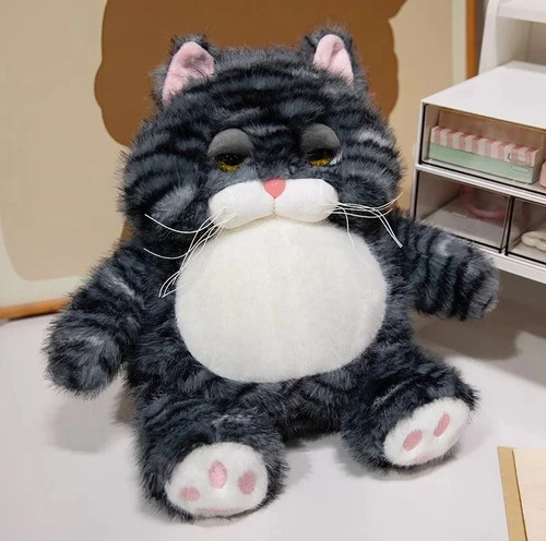 Gray fat kitten - gray, toy