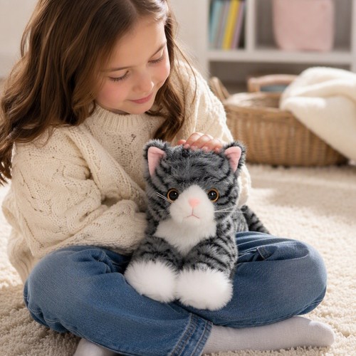 Cute realistic kitten plush - realistic,