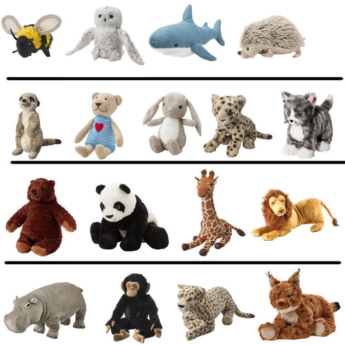 Ikea assorted soft toys - assorted,