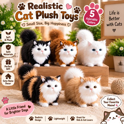 Realistic plush kitten soft - kitten,