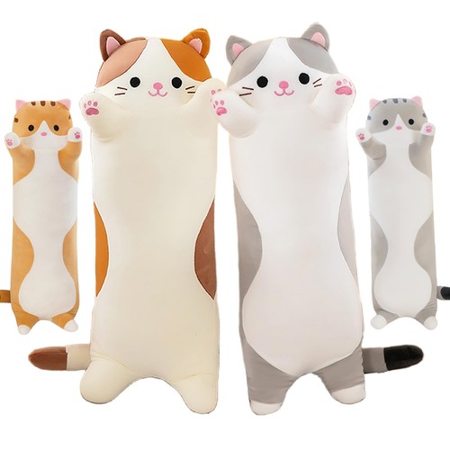 Long cat plush pillow - cat, cute