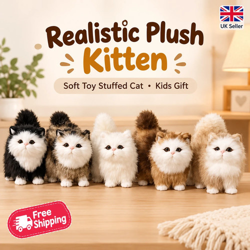 Realistic plush kitten soft - kitten,