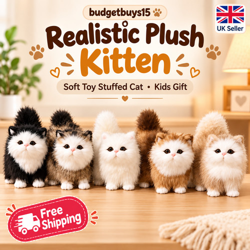 Realistic plush kitten - realistic,